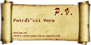 Petróczi Vera névjegykártya