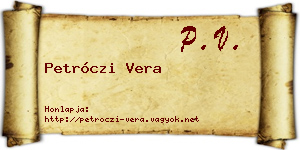 Petróczi Vera névjegykártya